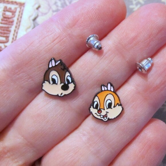 Chip & Dale Earrings Chipmunk~Hypoallergenic - Picture 3 of 5